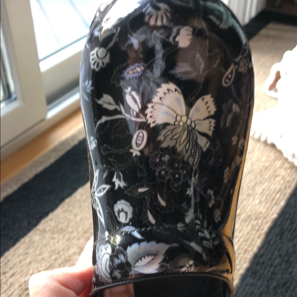 Dansko Black/Blue/Silver Floral Clogs size 39 - Picture 6 of 11